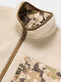 Reversible Sherpa Jacket- Natural/Wetland