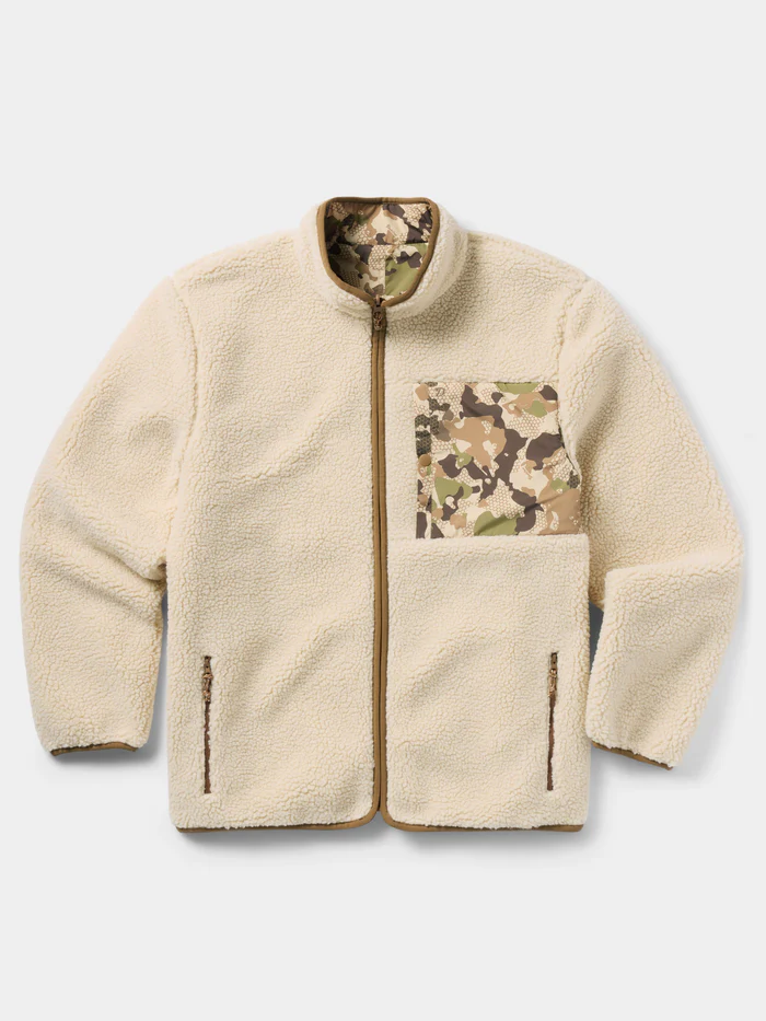 Reversible Sherpa Jacket- Natural/Wetland