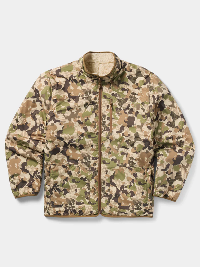 Reversible Sherpa Jacket- Natural/Wetland