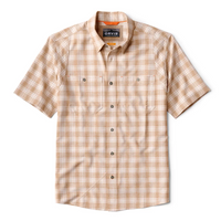 Tech Chambray Plaid Short Sleeve Work Shirt- Snow/Shitake
