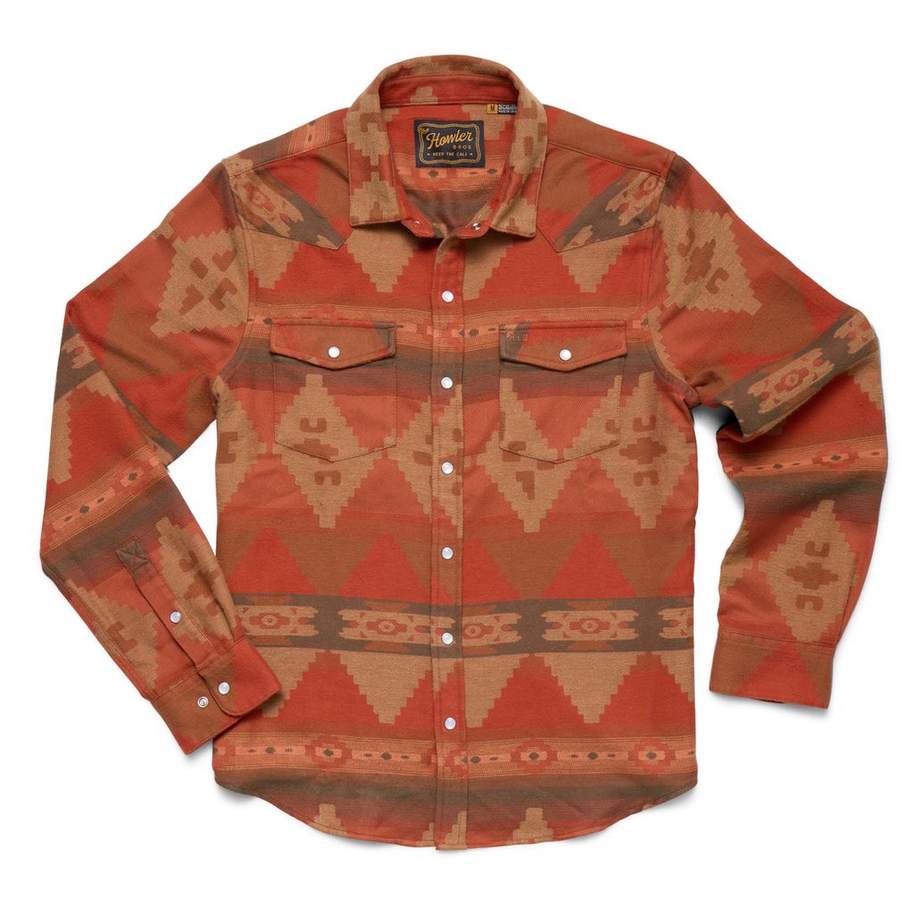 Sheridan Flannel- Mitla Motifs Terracotta