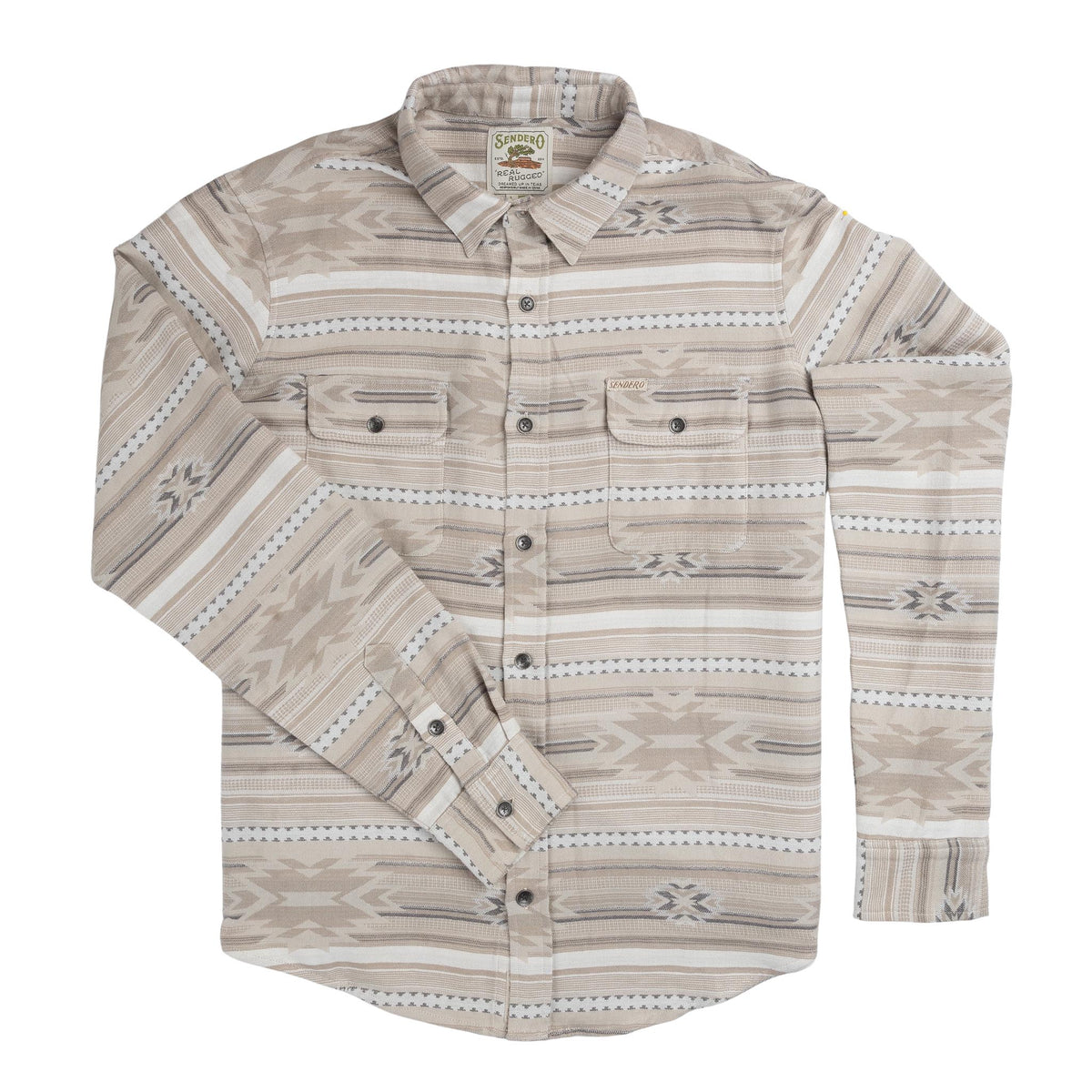 Boquillas Long Sleeve Shirt- Mesilla Chevron/Limestone