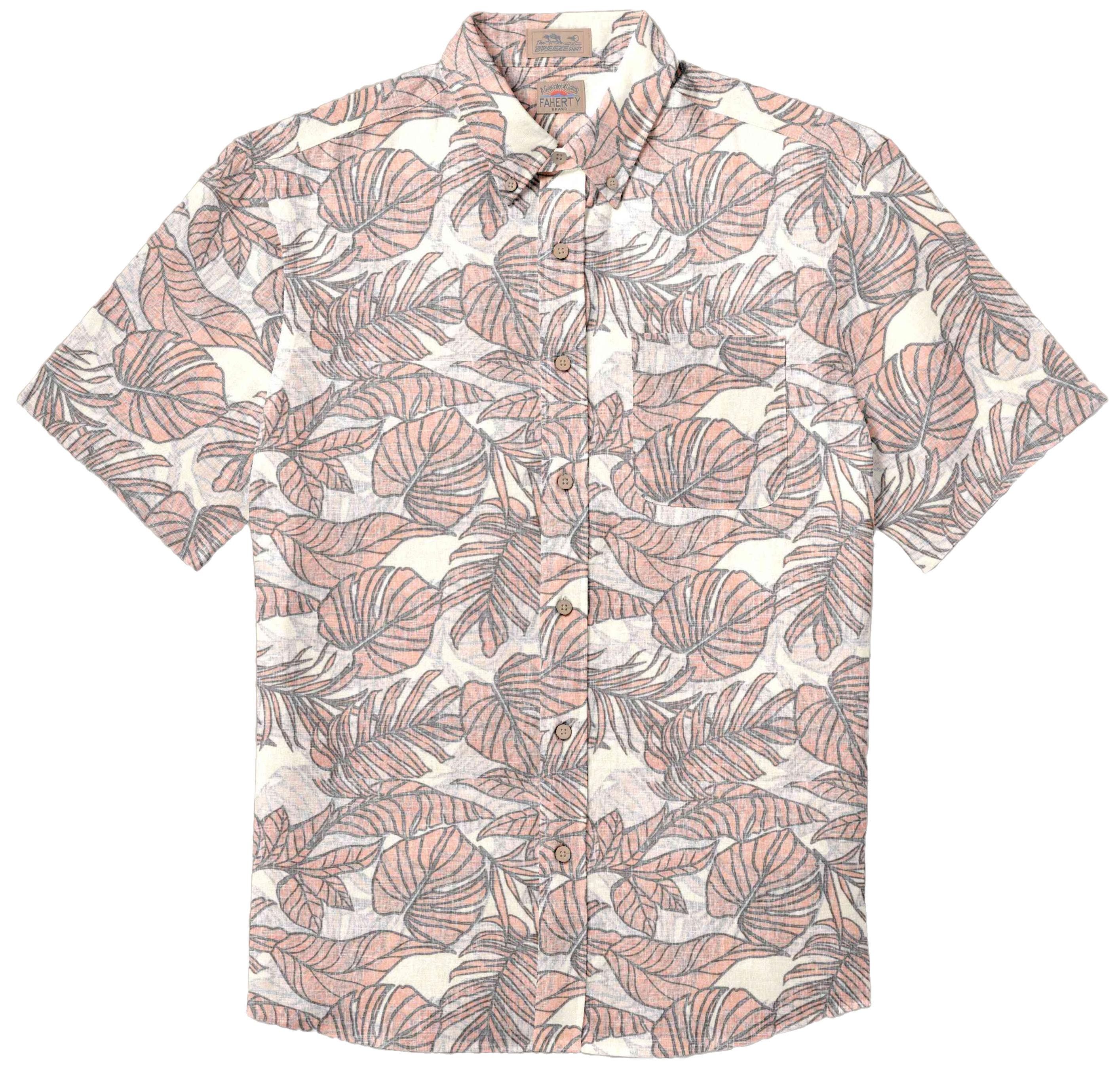 Breeze Short Sleeve Shirt- Coral Pond Leaves
