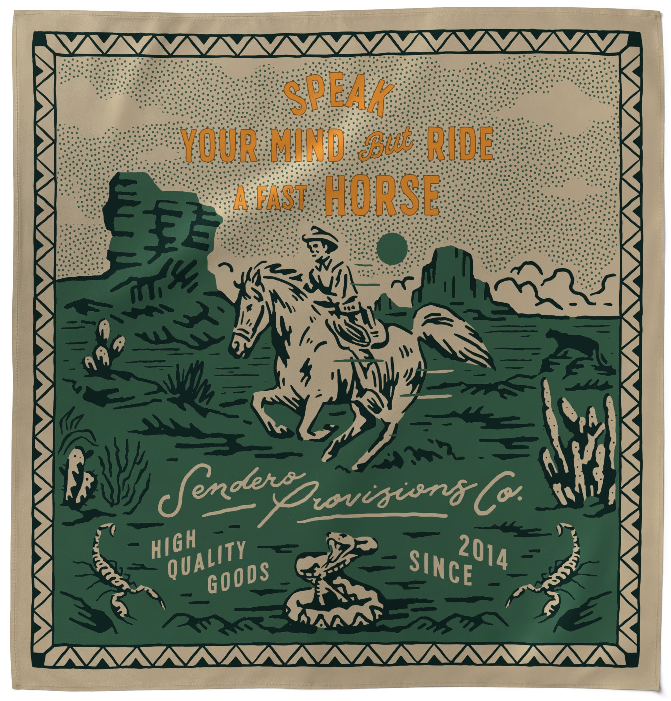 Fast Horse Bandana- Green