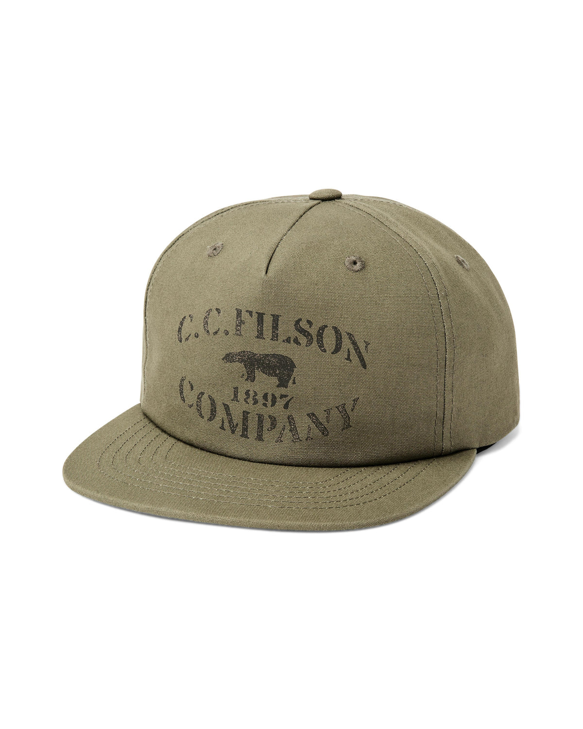 Stencil Graphic Trucker Hat- Olive
