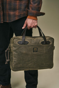 Tin Cloth Compact Briefcase - Otter Green