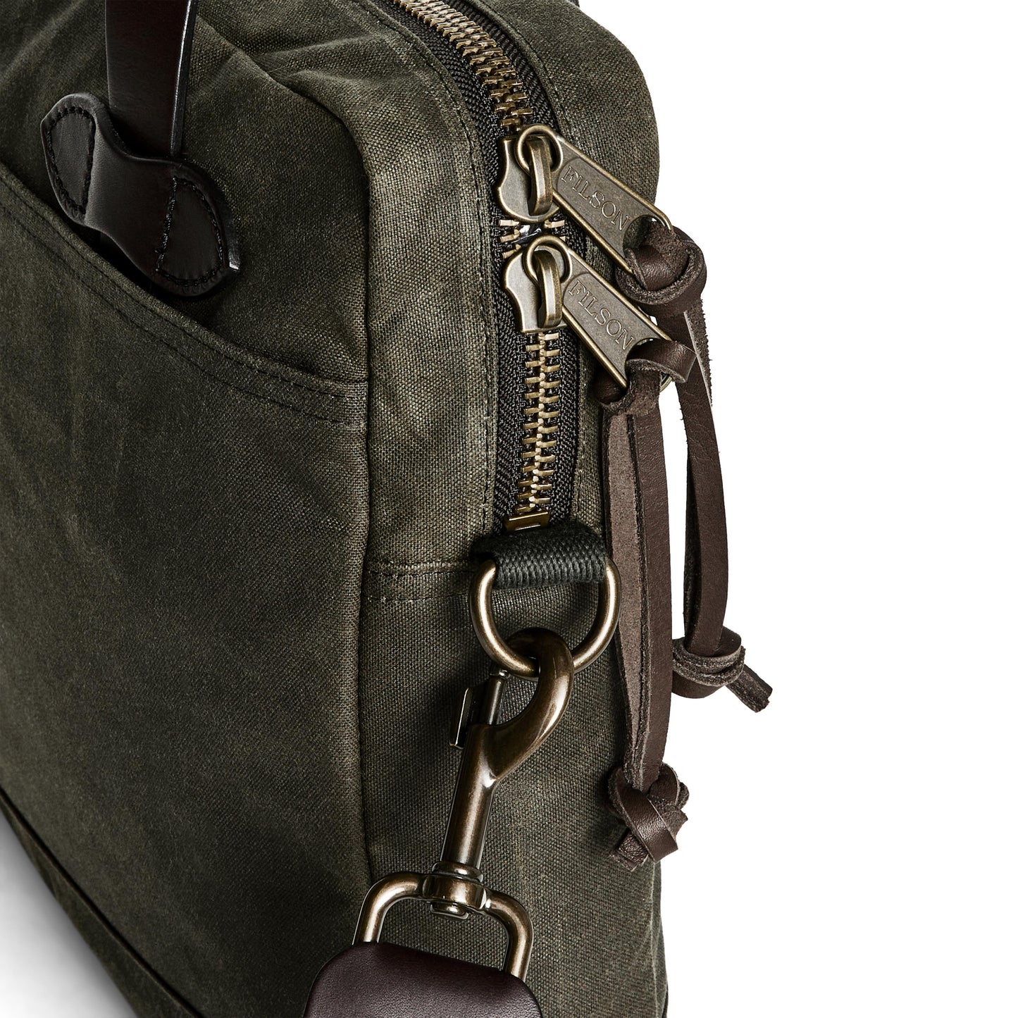 Tin Cloth Compact Briefcase - Otter Green