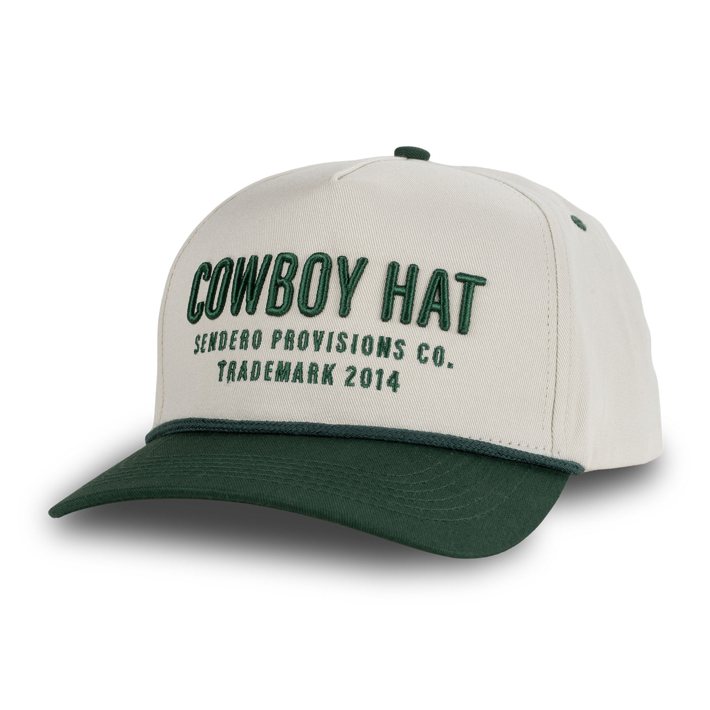 Cowboy Hat- Cream/Green