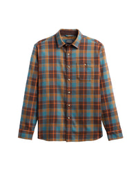Freemont Flannel Shirt -  Sea Blue/Brown Plaid