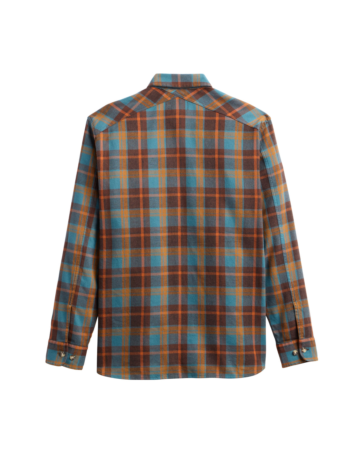 Freemont Flannel Shirt -  Sea Blue/Brown Plaid