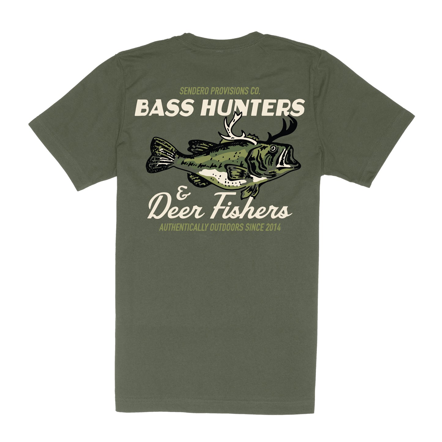Deer Fishers T-Shirt- Army Green
