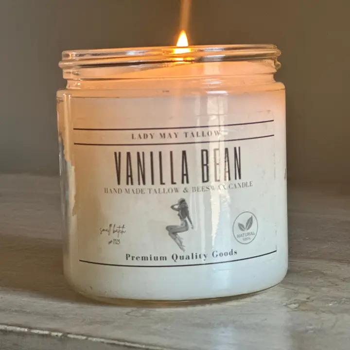 Vanilla Bean Tallow & Beeswax Candle