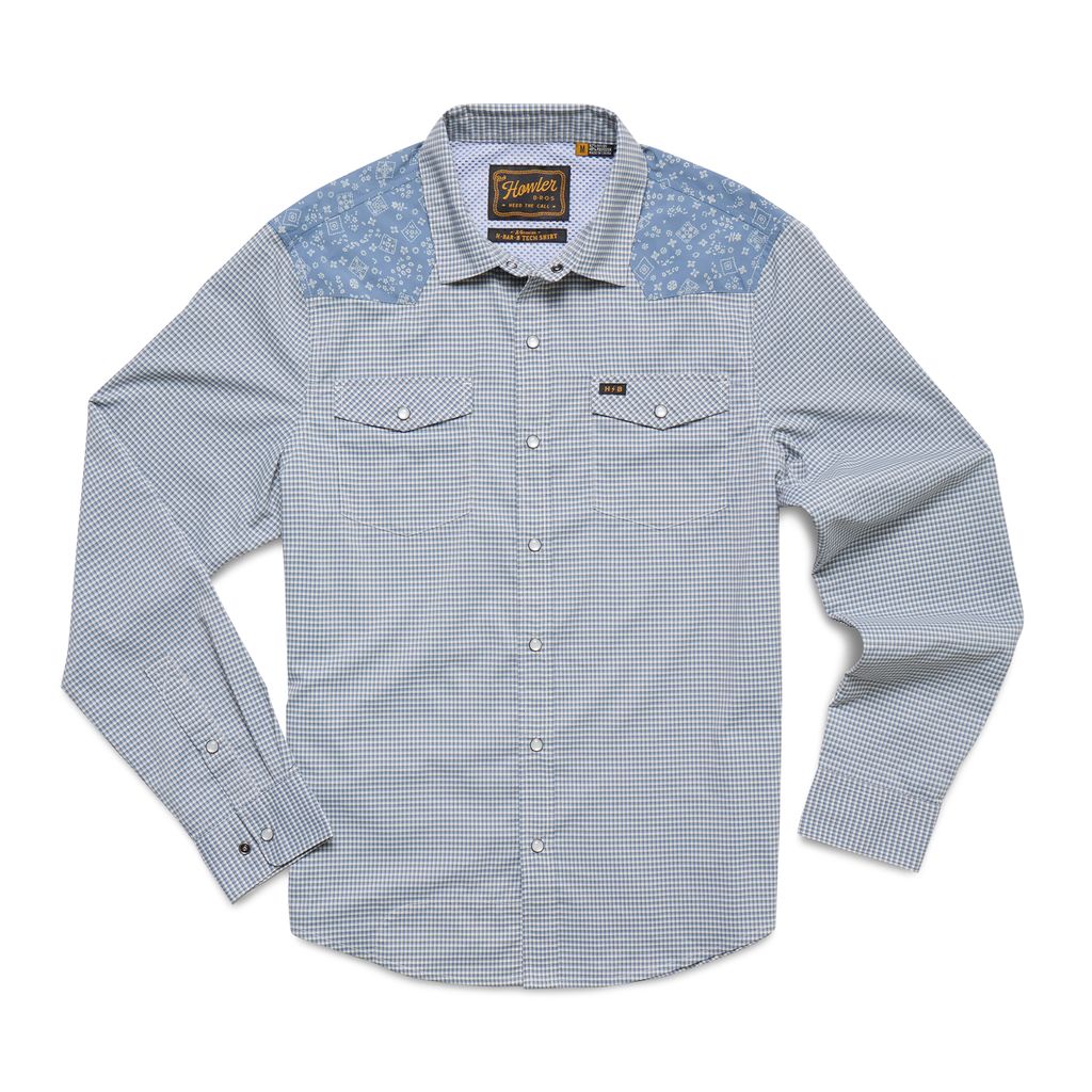 H Bar B Tech Long Sleeve Shirt- Wild Rag/Blue Mirage