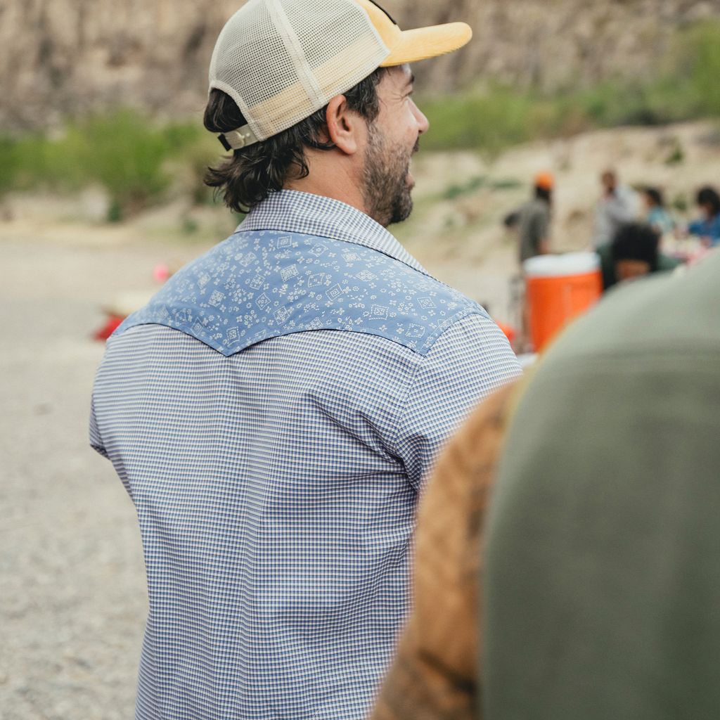 H Bar B Tech Long Sleeve Shirt- Wild Rag/Blue Mirage