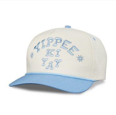 Yippee Ki Yay Hat- Cream/Light Blue