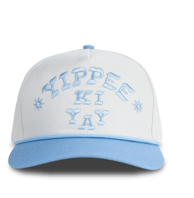 Yippee Ki Yay Hat- Cream/Light Blue