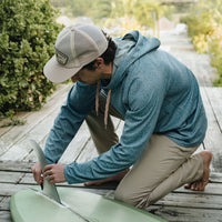 Loggerhead Hoodie- Pond Patterns Iron Blue