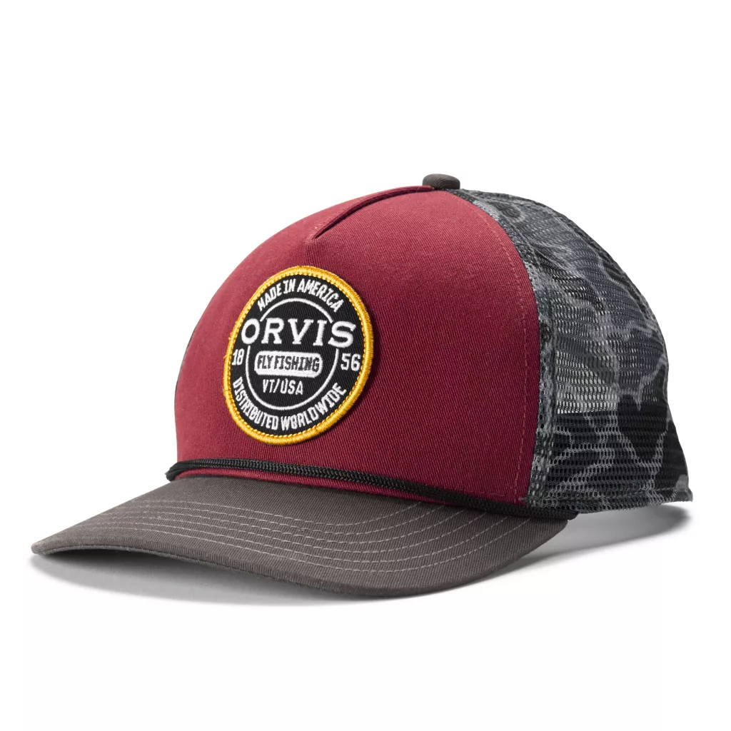 Worldwide Camo Mesh Trucker- Washed Red