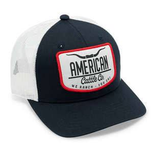 American Cattle Co. Hat - Blue with White Patch