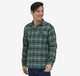 Fjord Flannel Shirt: Connected Lines- Fresh Teal