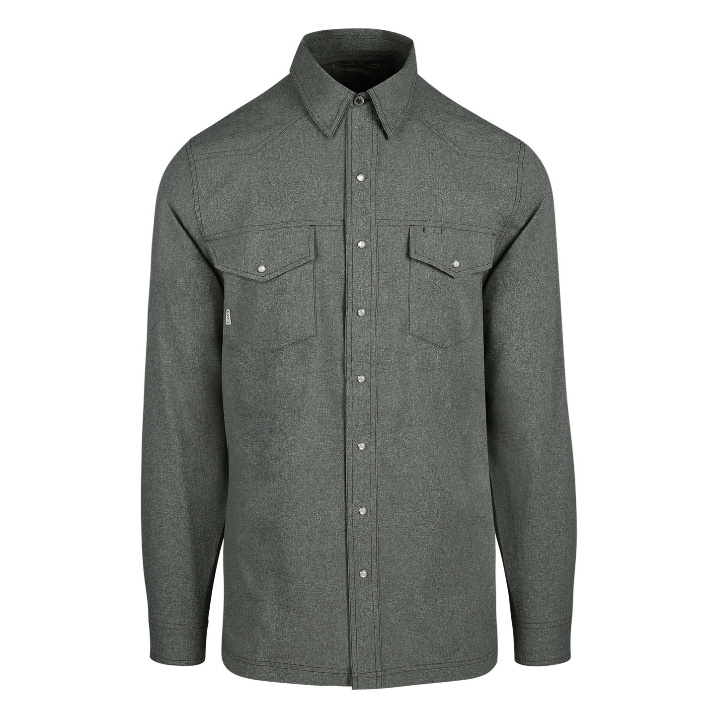 Relaxed Pearl Snap Long Sleeve Shirt- Agave