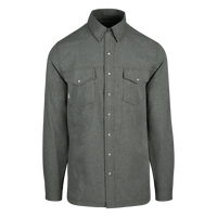 Relaxed Pearl Snap Long Sleeve Shirt- Agave