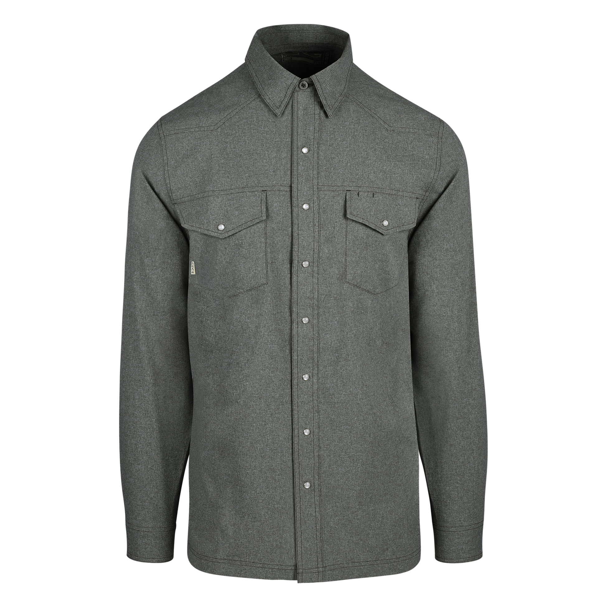 Relaxed Pearl Snap Long Sleeve Shirt- Agave