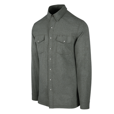 Relaxed Pearl Snap Long Sleeve Shirt- Agave