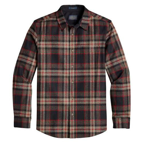 Lodge Shirt- Brown Block Plaid