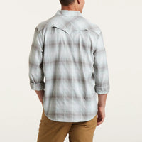 H Bar B Tech Long Sleeve- Hombre Plaid- Bonefish Gray