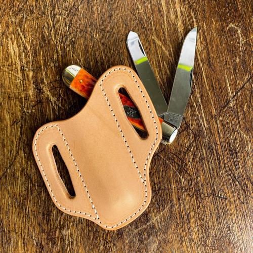 Fish leather pancake factory style knife sheath