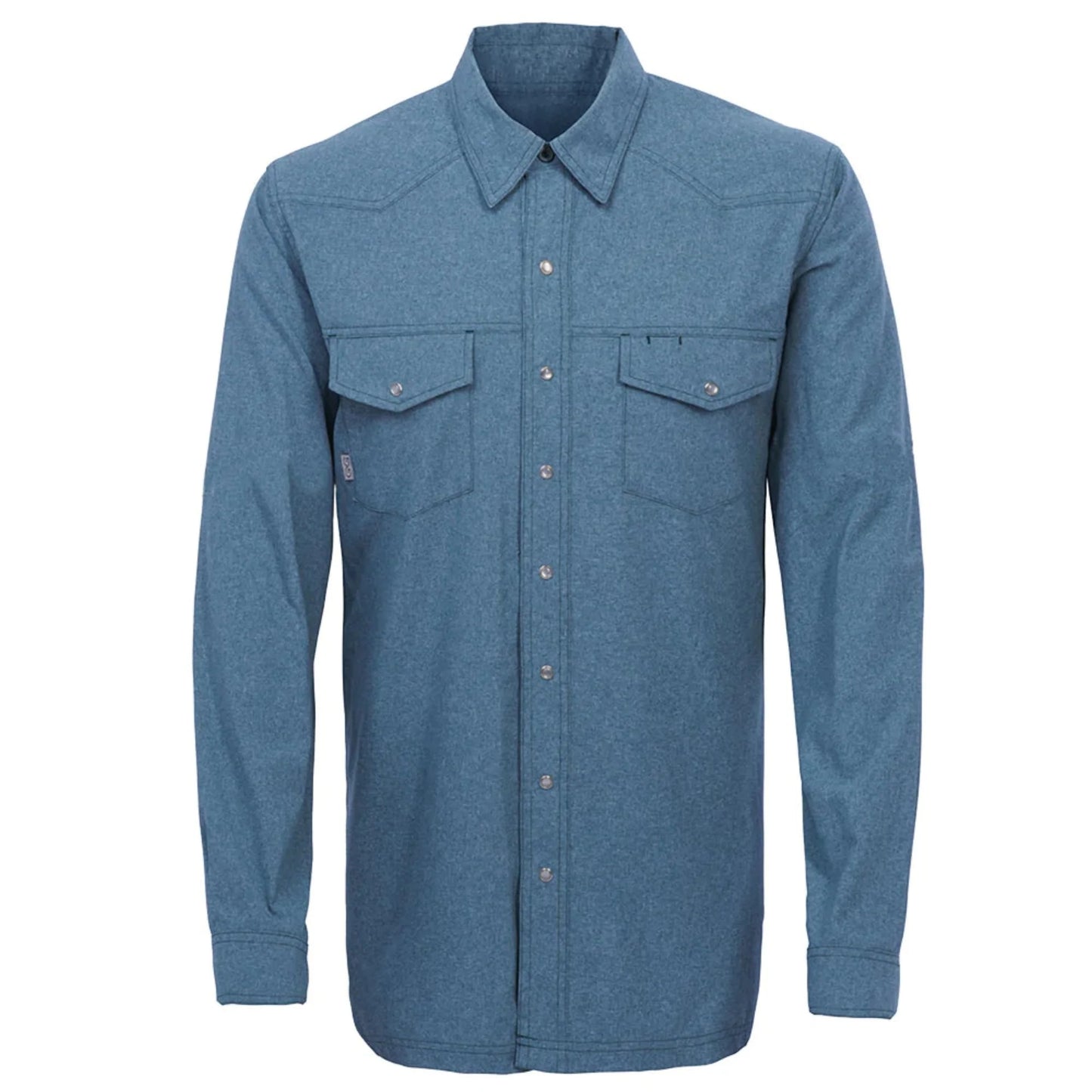 Relaxed Pearl Snap Long Sleeve Shirt - Deep Water