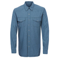 Relaxed Pearl Snap Long Sleeve Shirt - Deep Water