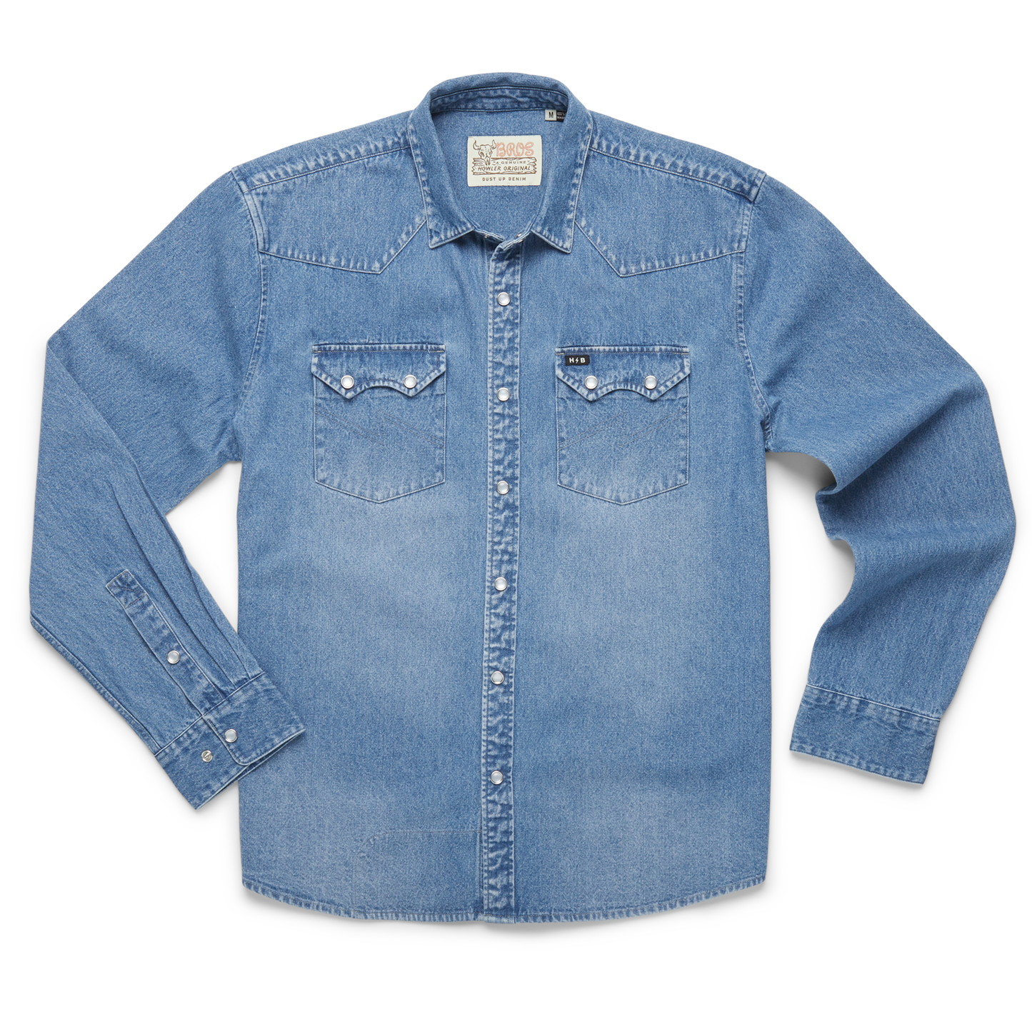 Dust Up Denim Snapshirt - Shaver Medium Wash