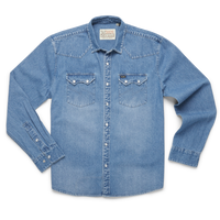 Dust Up Denim Snapshirt - Shaver Medium Wash