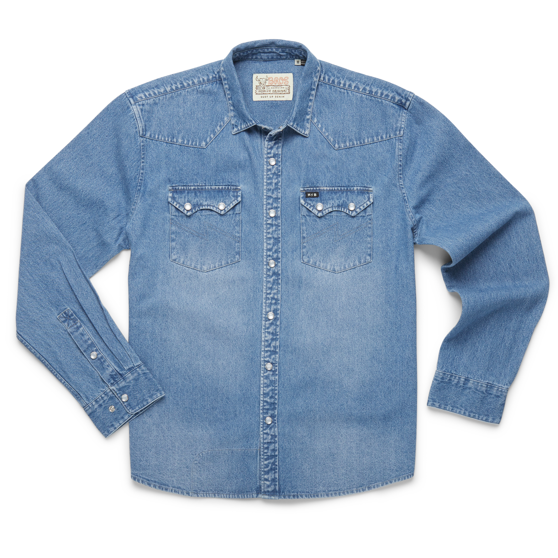 Dust Up Denim Snapshirt - Shaver Medium Wash