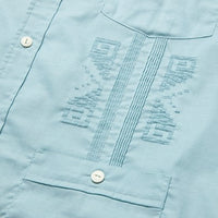 Guayabera Shirt- Hemisphere Blue