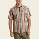 H Bar B Snapshirt: Atlas Plaid- Brown Rice