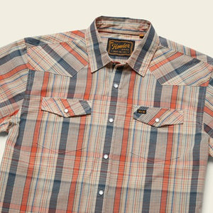 H Bar B Snapshirt: Atlas Plaid- Brown Rice