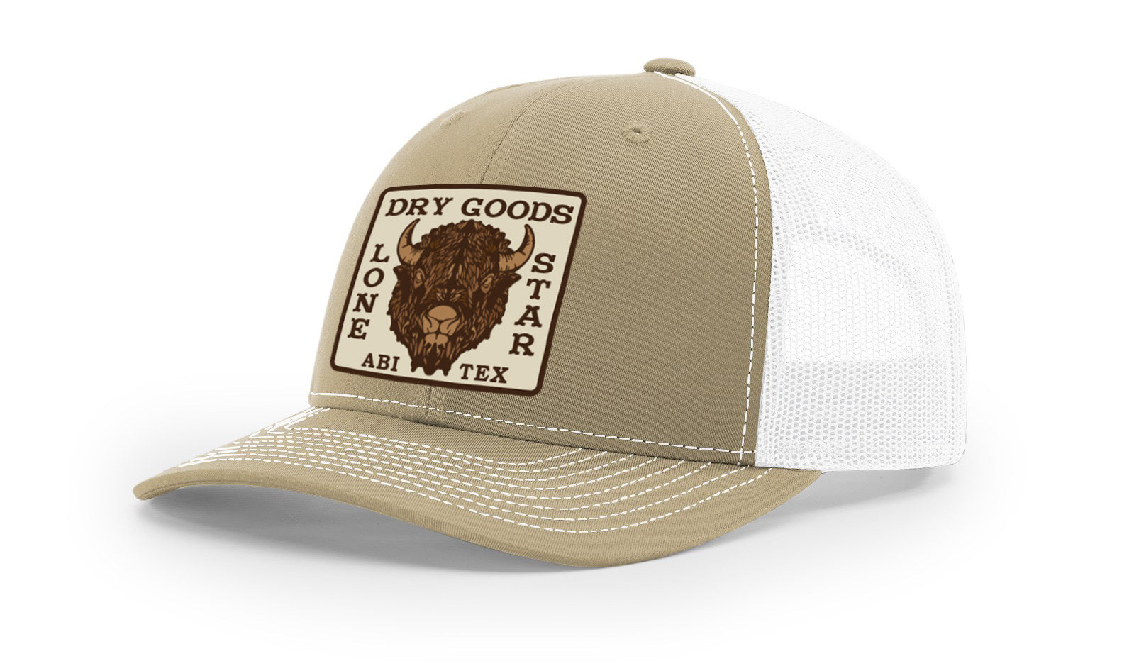 LSDG Trucker Hat- Khaki/White Buffalo Head
