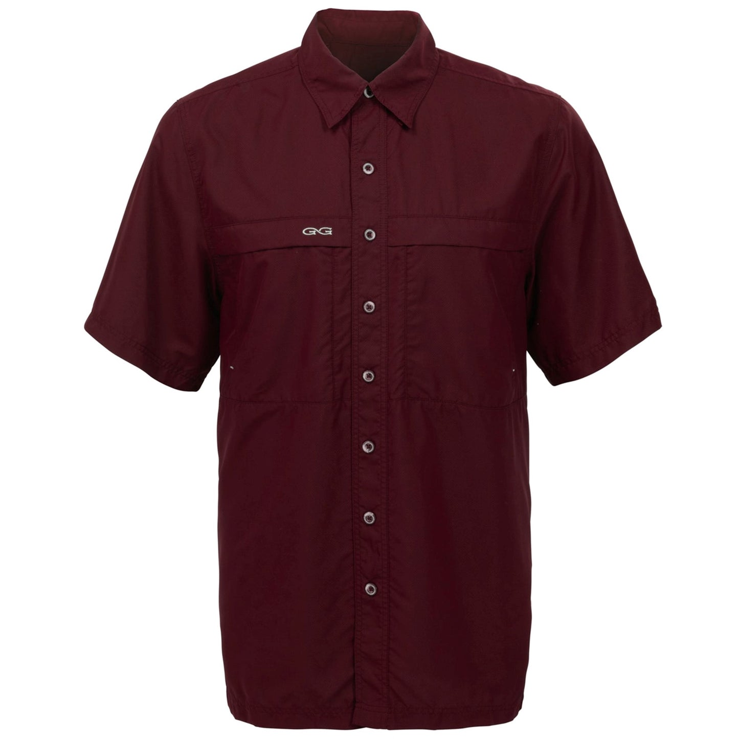 Relaxed MicroFiber Short Sleeve Shirt- Maroon