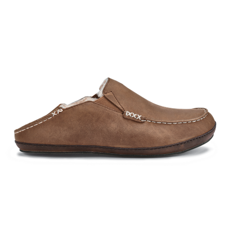 Moloa Slipper- Toffee/Dark Wood