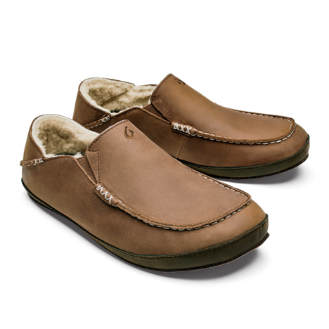 Moloa Slipper- Toffee/Dark Wood