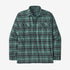 Fjord Flannel Shirt: Connected Lines- Fresh Teal