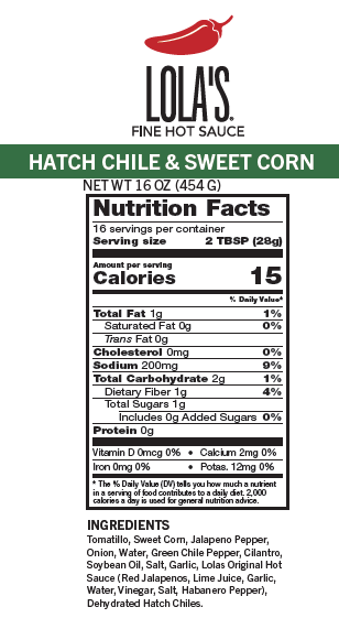 Lola’s Fine Salsa- Hatch Chile & Sweet Corn