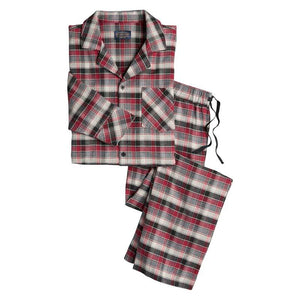 Flannel Pajama Set- Grey/Red Plaid