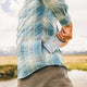 H Bar B Tech Long Sleeve: Hombre Plaid - Andros Blue