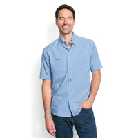 Tech Chambray Short Sleeve- Medium Blue