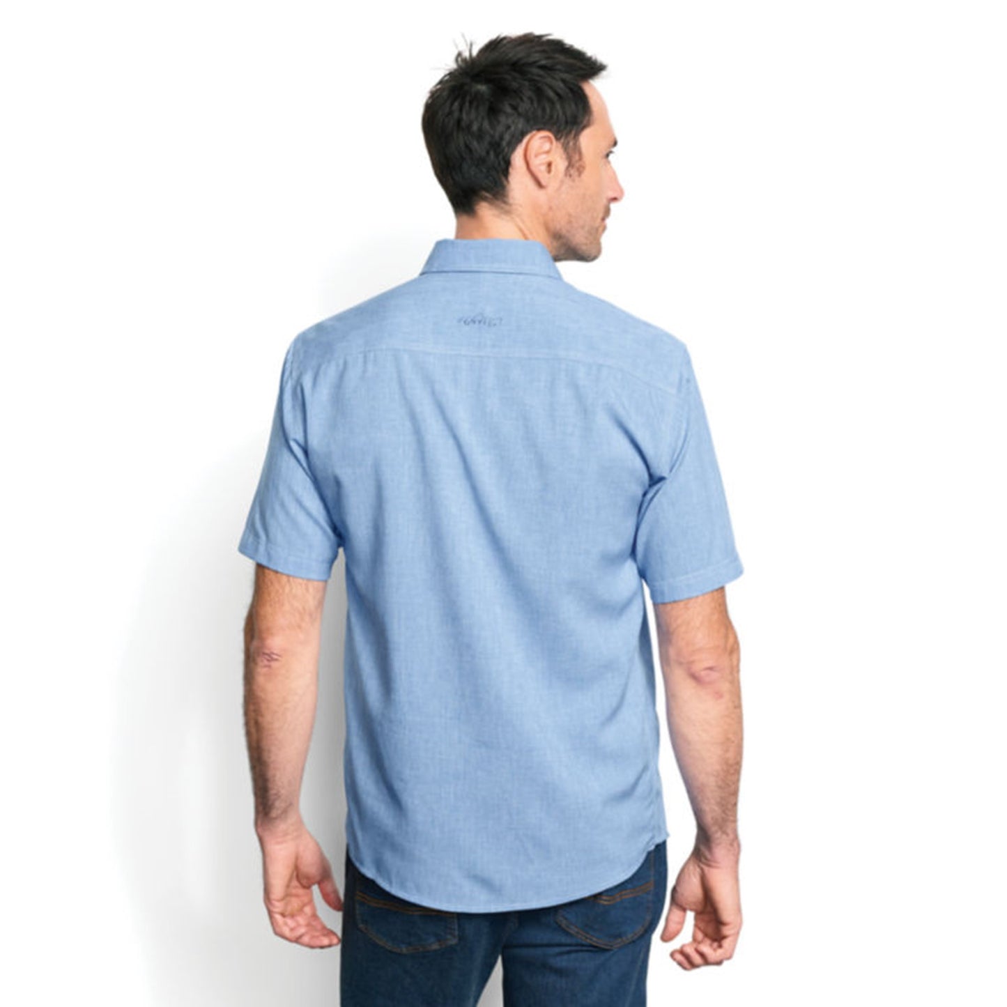 Tech Chambray Short Sleeve- Medium Blue